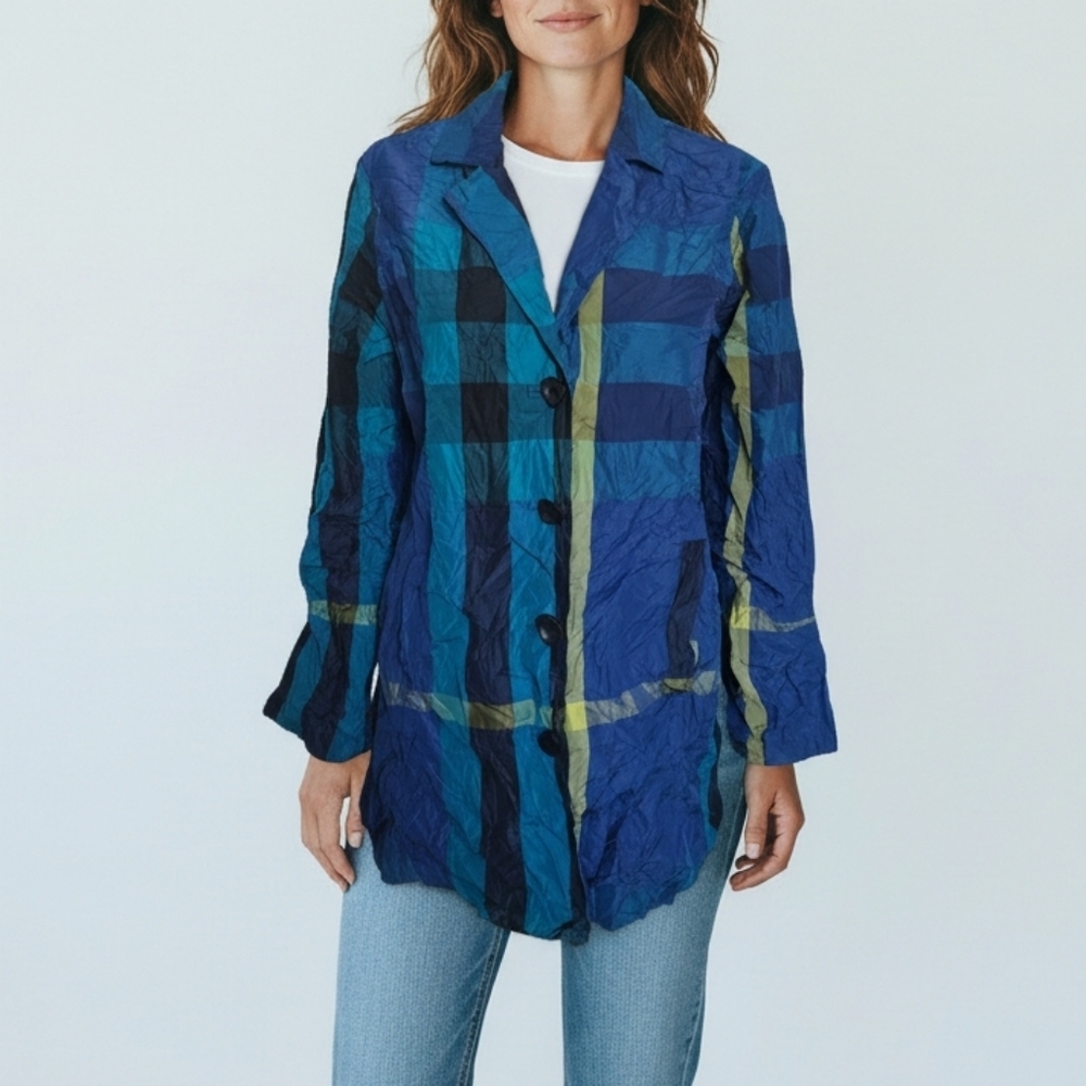 LIV BY HABITAT Crinkle Effect Checkered Jacket